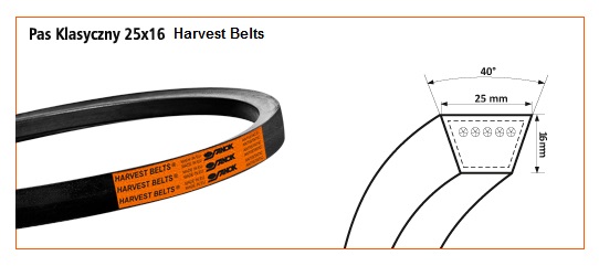 25X16/H-1410 <br>Pas Harvest Belts<br>DF 06211014