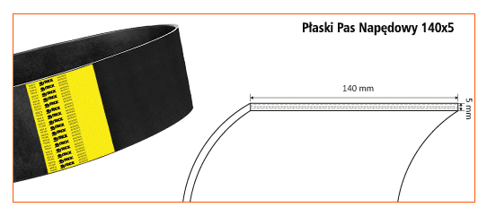 140X5 LW-2870 <br>Płaski pas napędowy