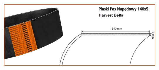 140X5 LW/H-3300 <br>Pas Harvest Belts<br>JD Z21403