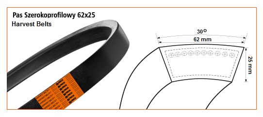 62X25/H-2325 <br>Pas Harvest Belts<br>BI 51101622375