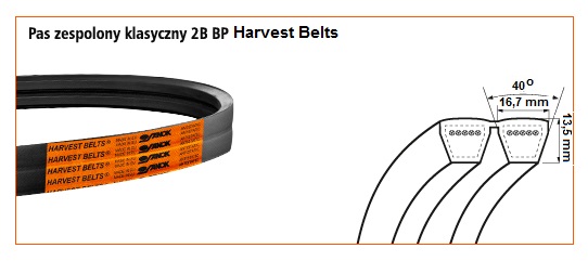 2B BP/H-2000 <br>Pas Harvest Belts<br>CL 672351.0