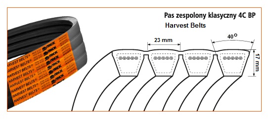 4C BP/H-3610 <br>Pas Harvest Belts<br>JD Z54332