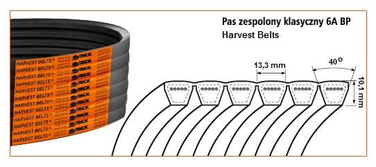 6A BP/H-2760 <br>Pas Harvest Belts<br>CL 067789.0