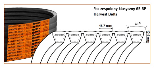 6B BP/H-9350 <br>Pas Harvest Belts<br>CL 067746.0