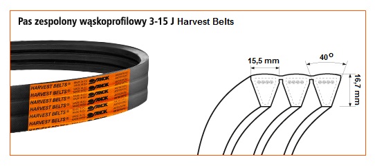 3-15J/H-2110 <br>Pas Harvest Belts<br>JD H211581