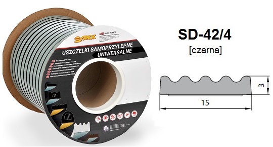 SD-42/4-0 <br>Uszczelka 15x3 mm czarna