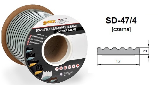 SD-47/4-0 <br>Uszczelka 12x2 mm czarna