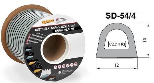 SD-54/4-0 <br>Uszczelka 12x10 mm czarna