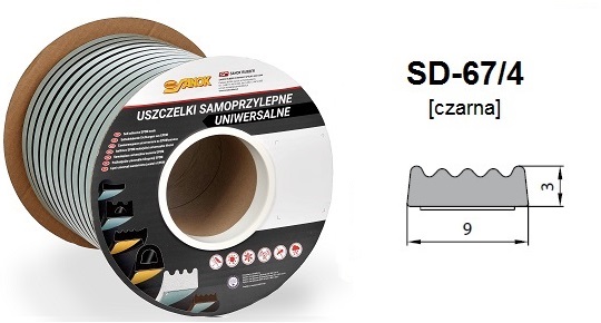 SD-67/4-0 <br>Uszczelka 9x3 mm czarna