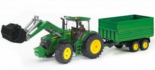 BRUDER-03055 <br>JOHN DEERE 7930 Z ŁADOWACZEM + PRZYCZEPA