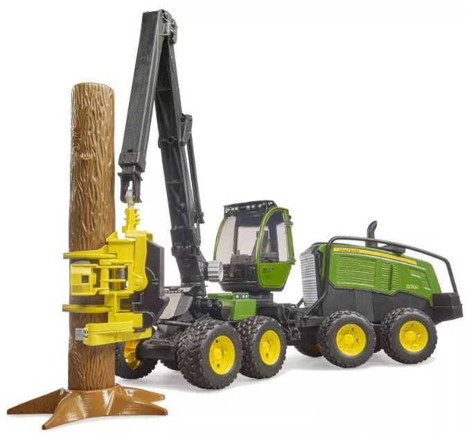 BRUDER-02135 <br>KOMBAJN ZRĘBOWY John Deere 1270G z drzewem